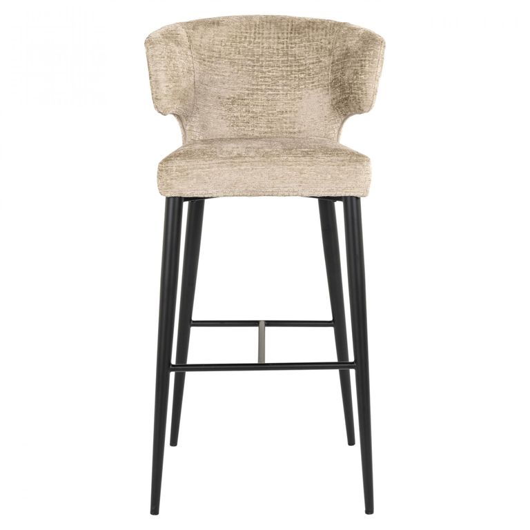 Taylor Beige Barstool with Black Legs