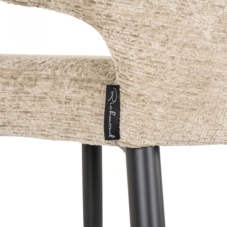 Taylor Beige Barstool with Black Legs