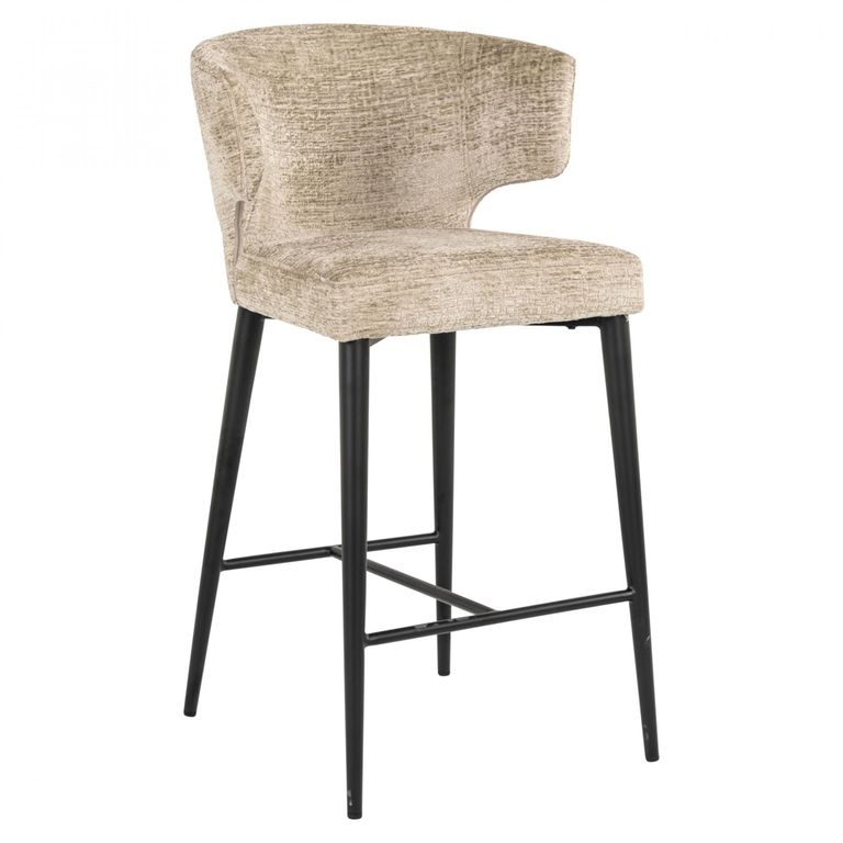 Taylor Beige Counter Stool with Black Legs