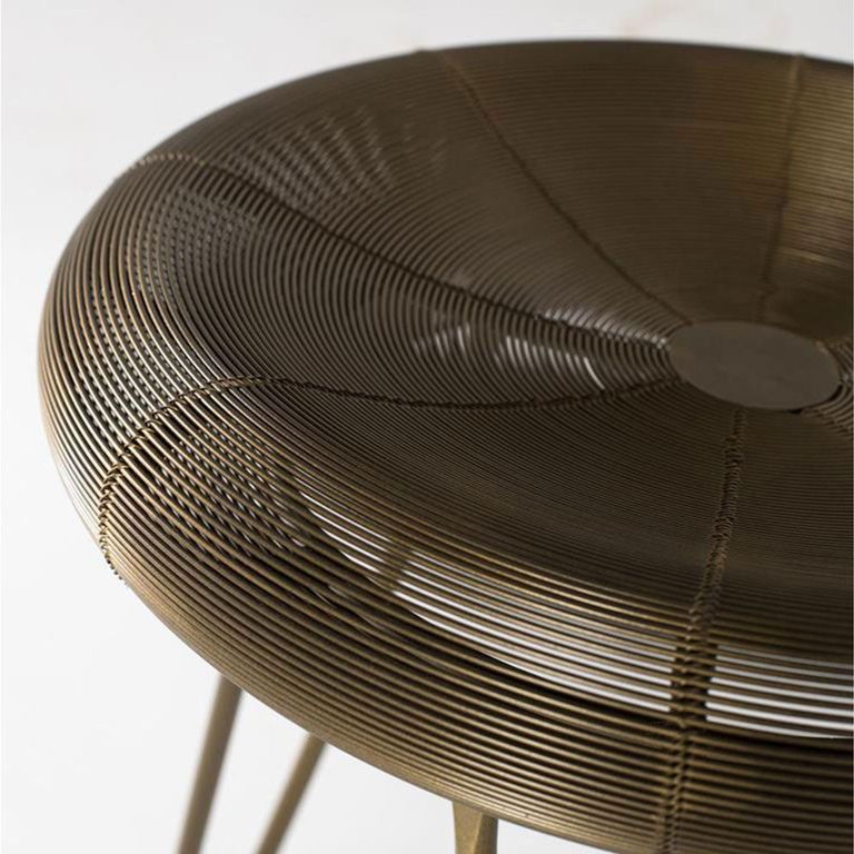 Asti Barstool - Gold Metal - Round - Set of 2