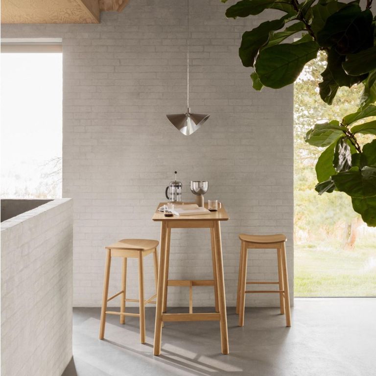 2 x Barlow Matt Oak Barstool Without Back