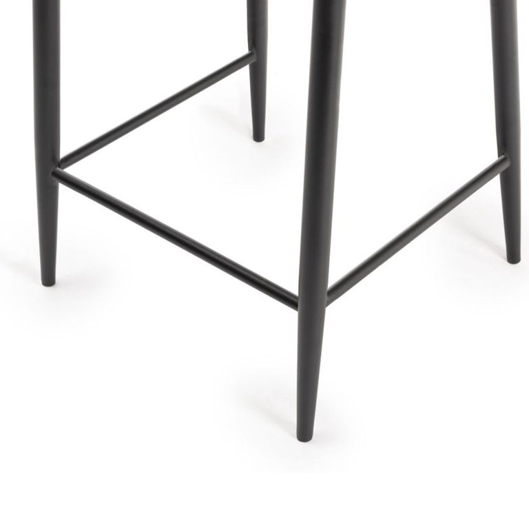 Cezanne Barstools - Set of 2 - Grey Velvet - Black Legs