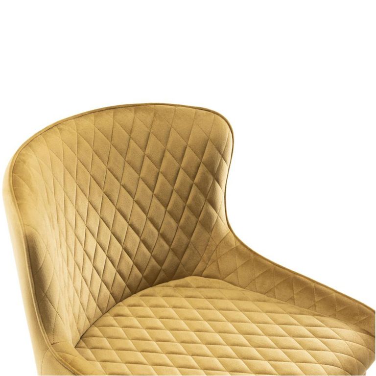 Cezanne Barstools - Set of 2 - Mustard Velvet - Black Legs