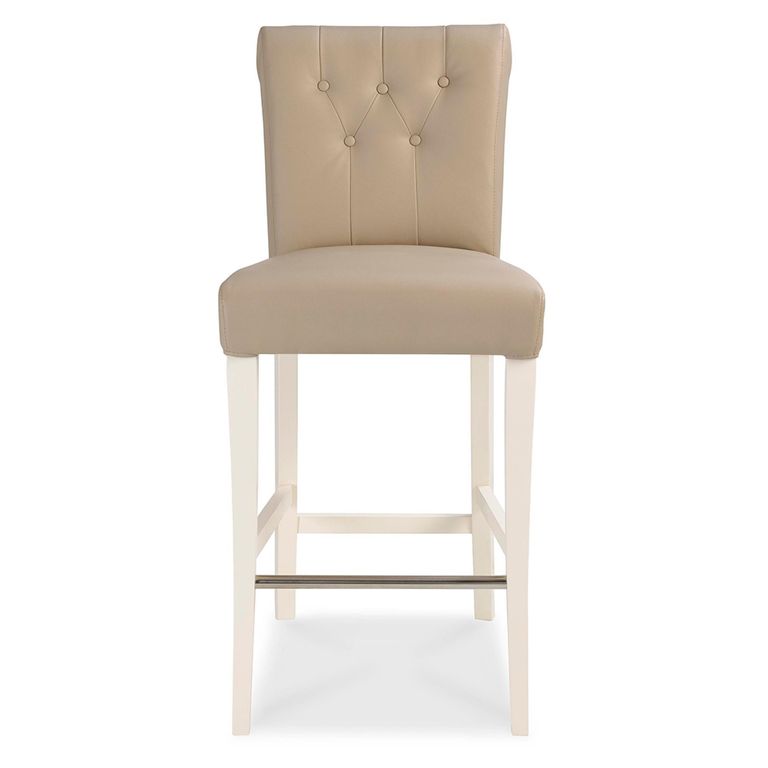 Hampstead Barstools - Set of 2 - Ivory Bonded Leather - Upholstered