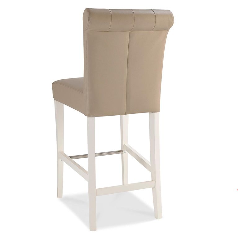 Hampstead Barstools - Set of 2 - Ivory Bonded Leather - Upholstered