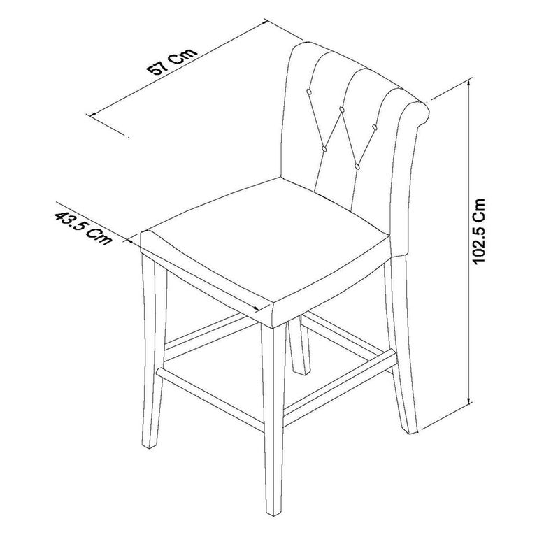 Hampstead Barstools - Set of 2 - Ivory Bonded Leather - Upholstered