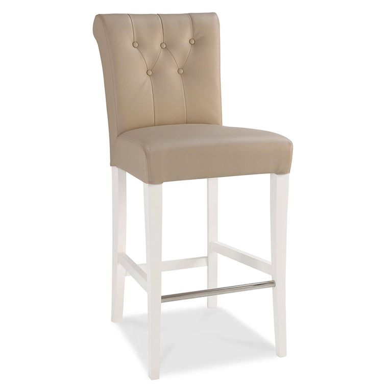 Hampstead Barstools - Set of 2 - Ivory Bonded Leather - Upholstered