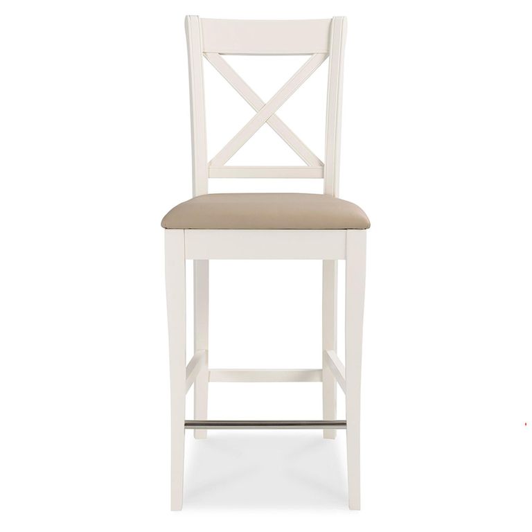 Hampstead Barstools - Set of 2 - Ivory Bonded Leather - X Back