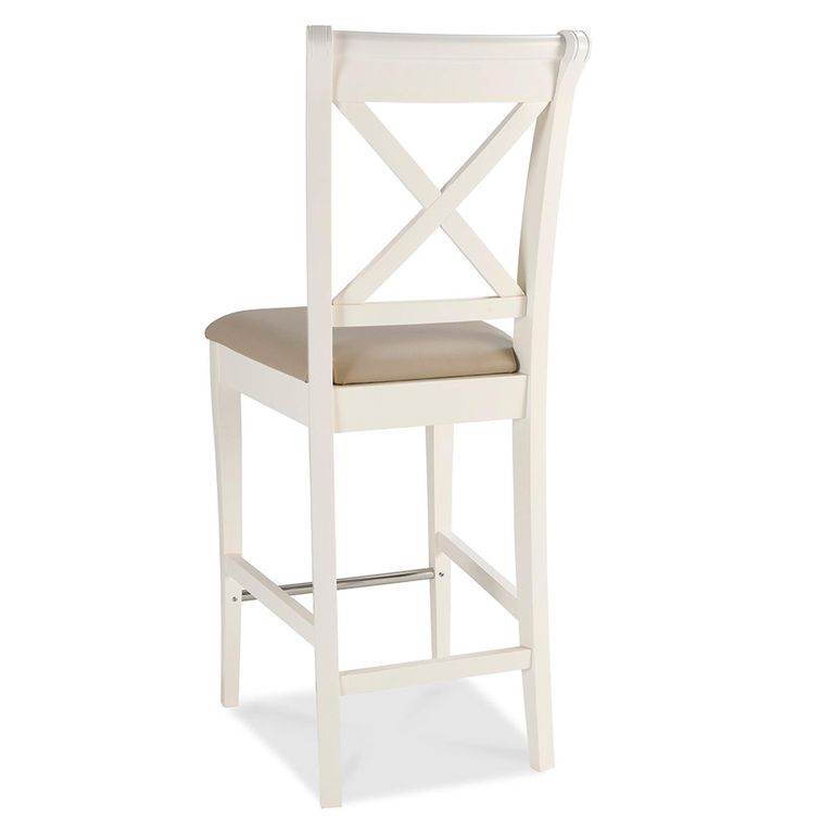Hampstead Barstools - Set of 2 - Ivory Bonded Leather - X Back