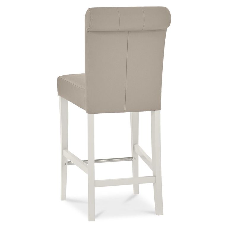 Montreux Barstools - Set of 2 - Upholstered - Grey Bonded Leather - Soft Grey