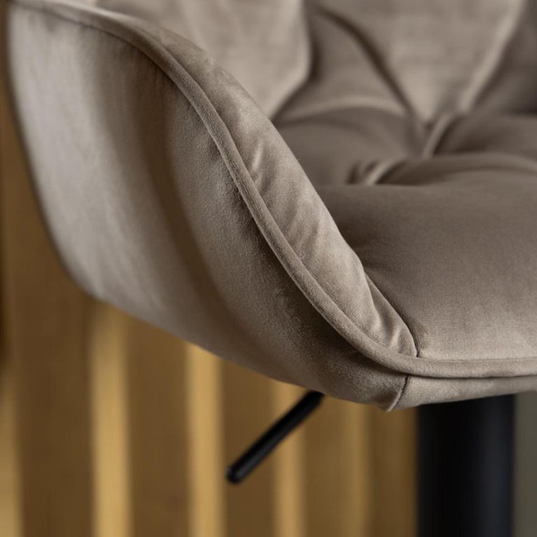 Brooke Barstool - Set of 2 - Beige Boucle Fabric - with Back