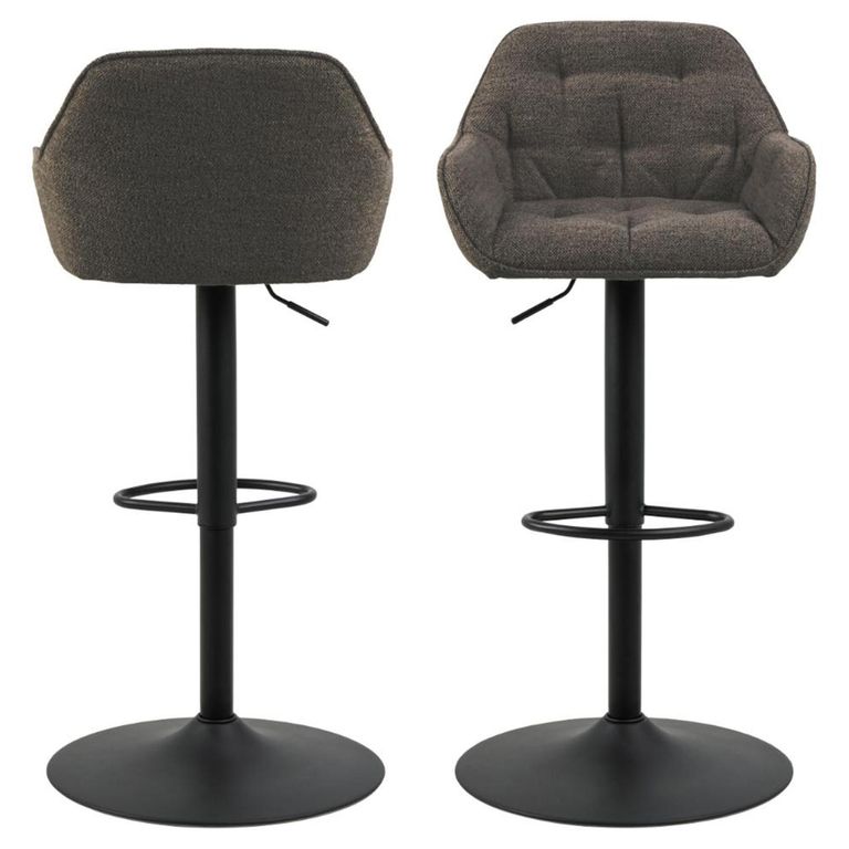 Brooke Barstool - Set of 2 - Taupe Boucle Fabric - with Back
