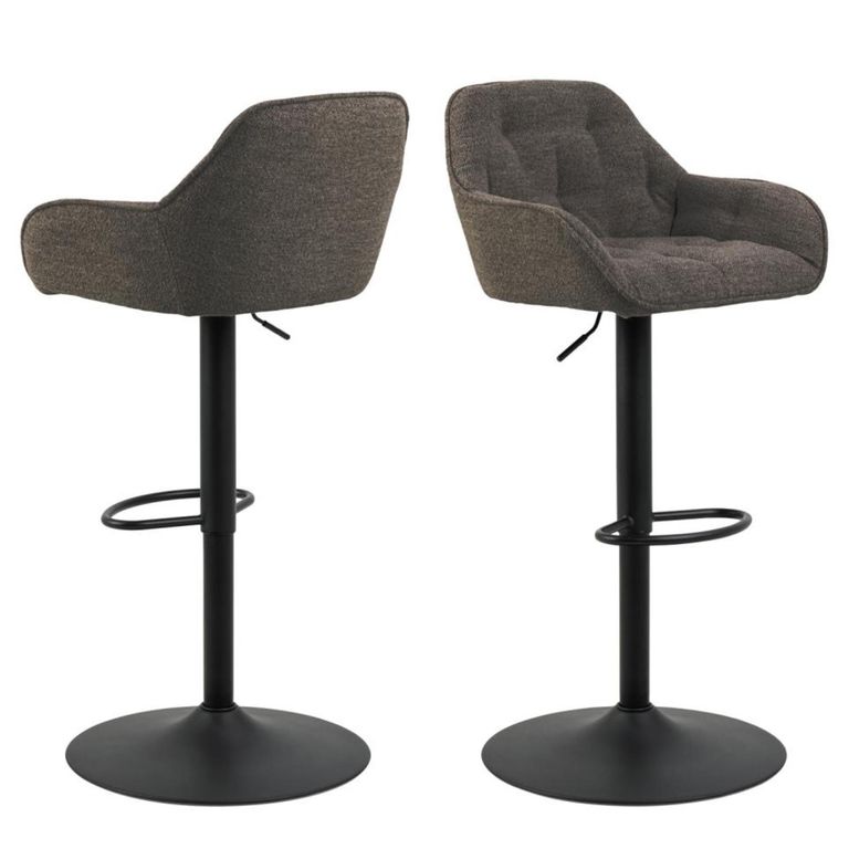 Brooke Barstool - Set of 2 - Taupe Boucle Fabric - with Back