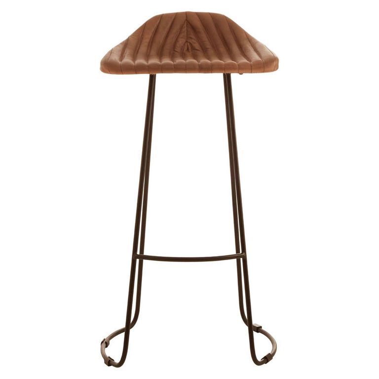 Buffalo Barstool - Set of 2 - Light Brown - Leather