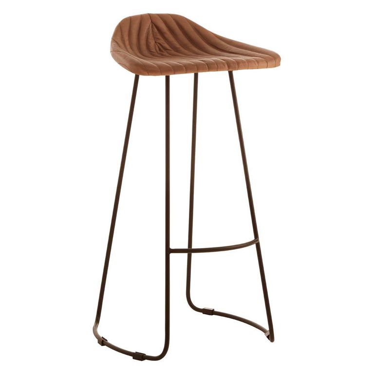 Buffalo Barstool - Set of 2 - Light Brown - Leather