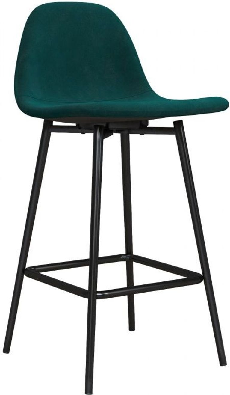 2 x Cabell Green Velvet Barstool - S025410UK