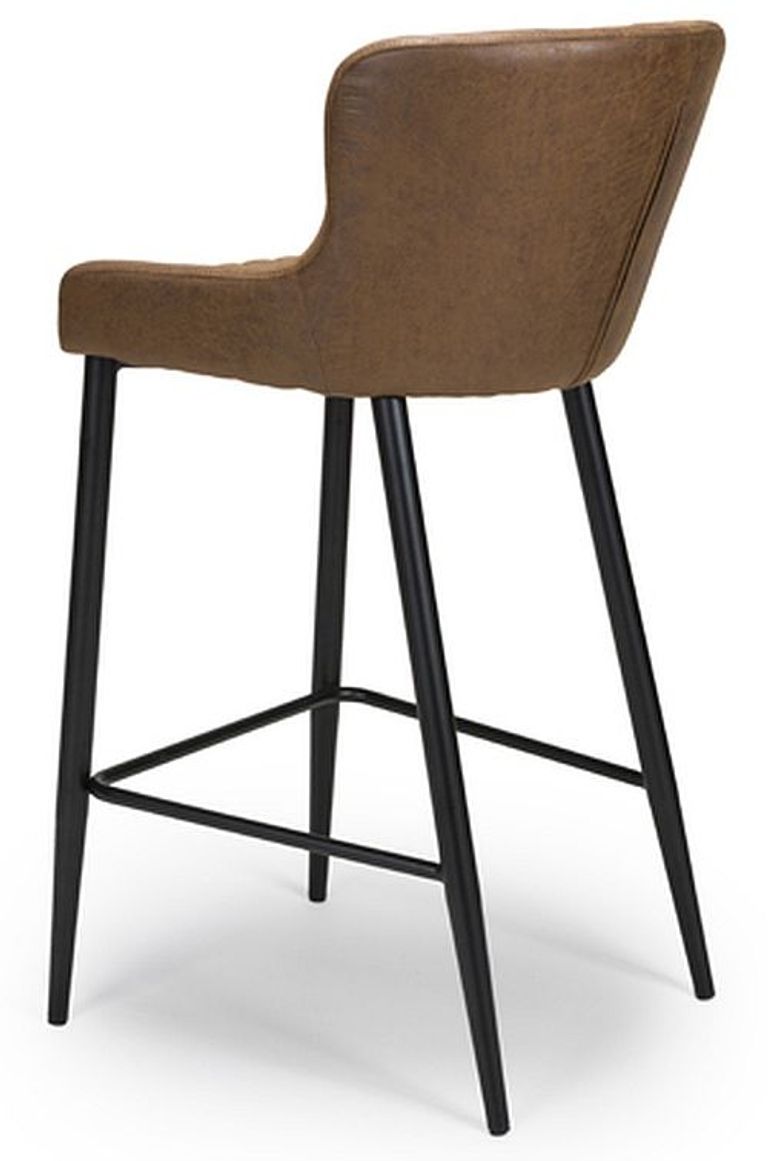 Charlie Barstool with Back - Set of 2 - Brown Faux Leather