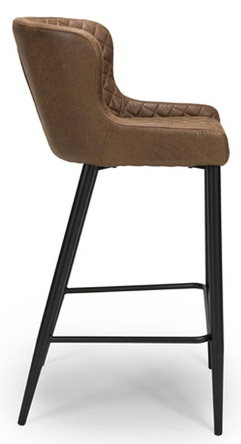 Charlie Barstool with Back - Set of 2 - Brown Faux Leather