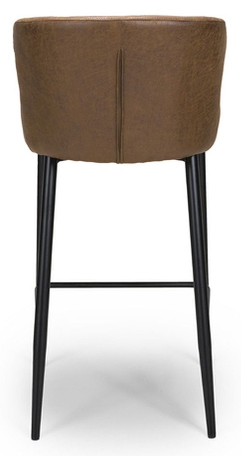 Charlie Barstool with Back - Set of 2 - Brown Faux Leather