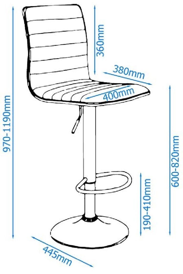 2 x Comal Black Faux Leather Barstool - ABS1301-BLK