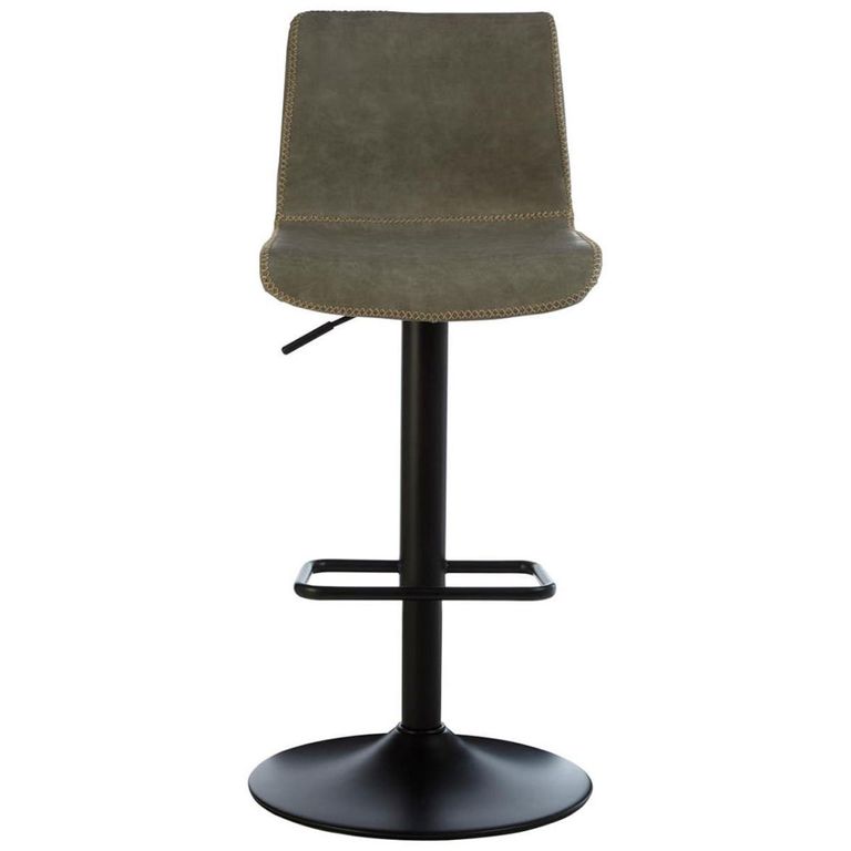 Dalston Barstool - Set of 2 - Ash Faux Leather with High Back