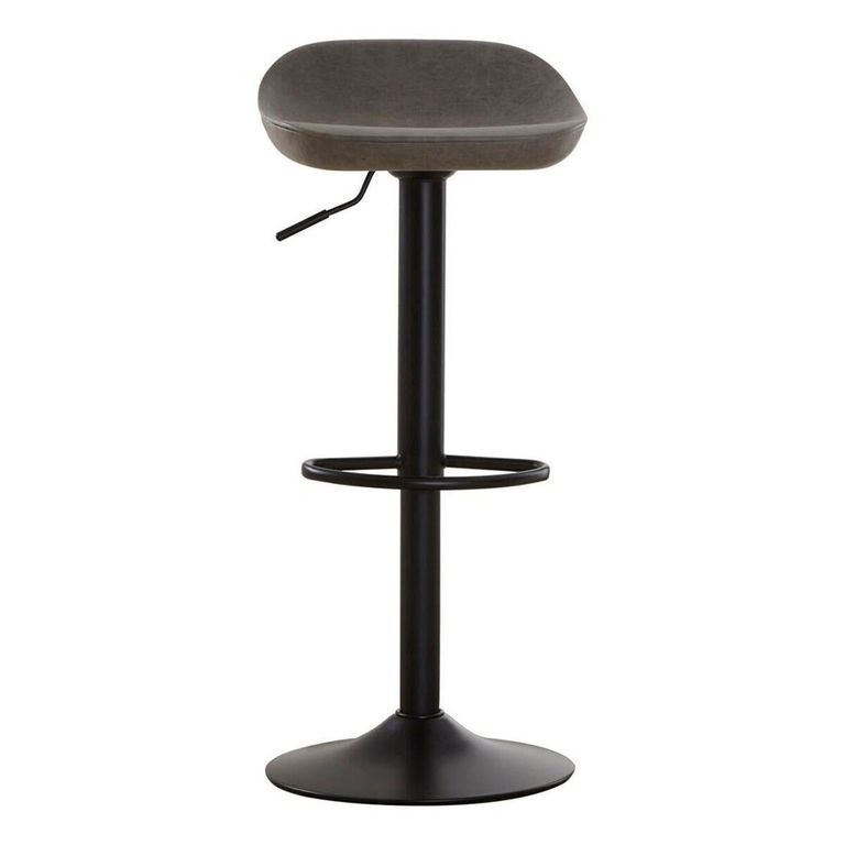 Dalston Barstool - Set of 2 - Ash Faux Leather with Low Back