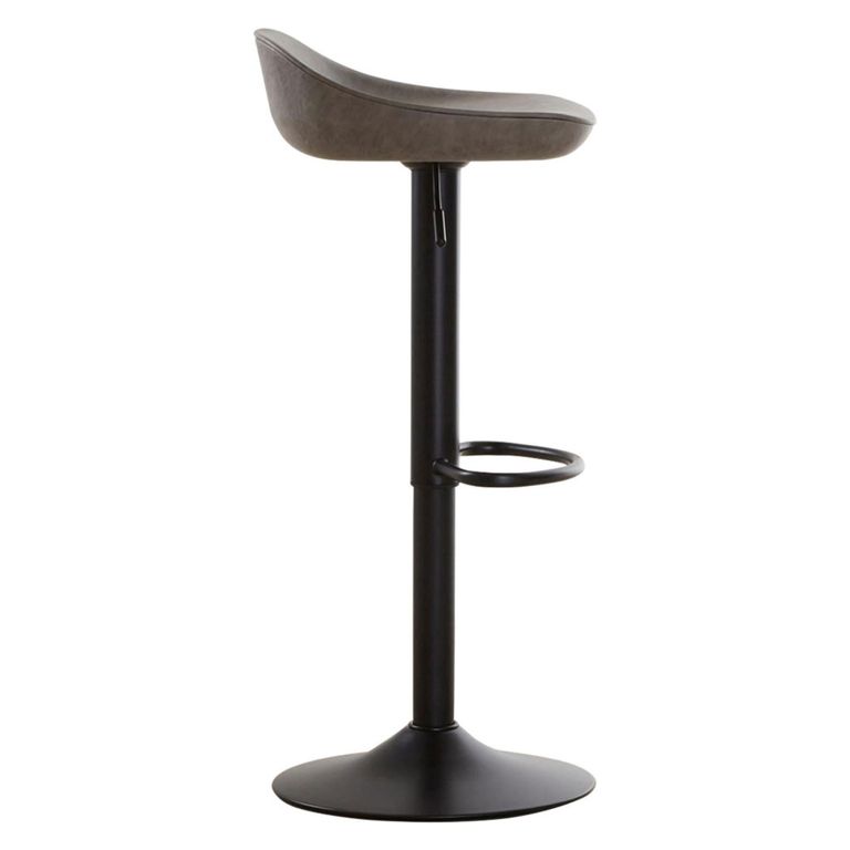 Dalston Barstool - Set of 2 - Ash Faux Leather with Low Back