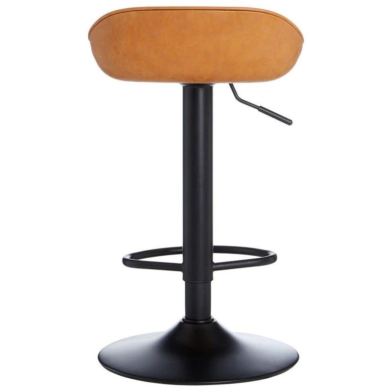 Dalston Barstool - Set of 2 - Camel Faux Leather with Low Back