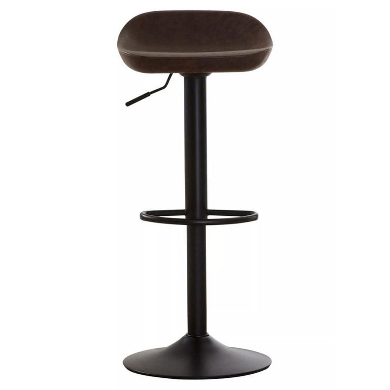 Dalston Barstool - Set of 2 - Mocha Faux Leather with Low Back