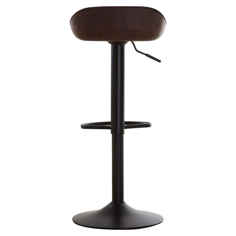Dalston Barstool - Set of 2 - Mocha Faux Leather with Low Back