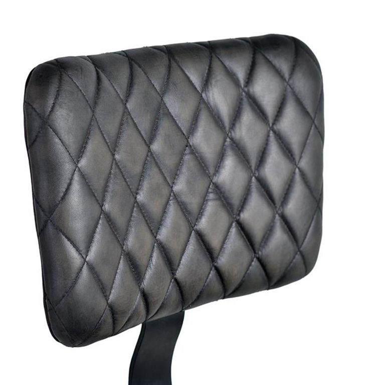 Danidun Barstool - Dark Grey Leather - with Back - Set of 2