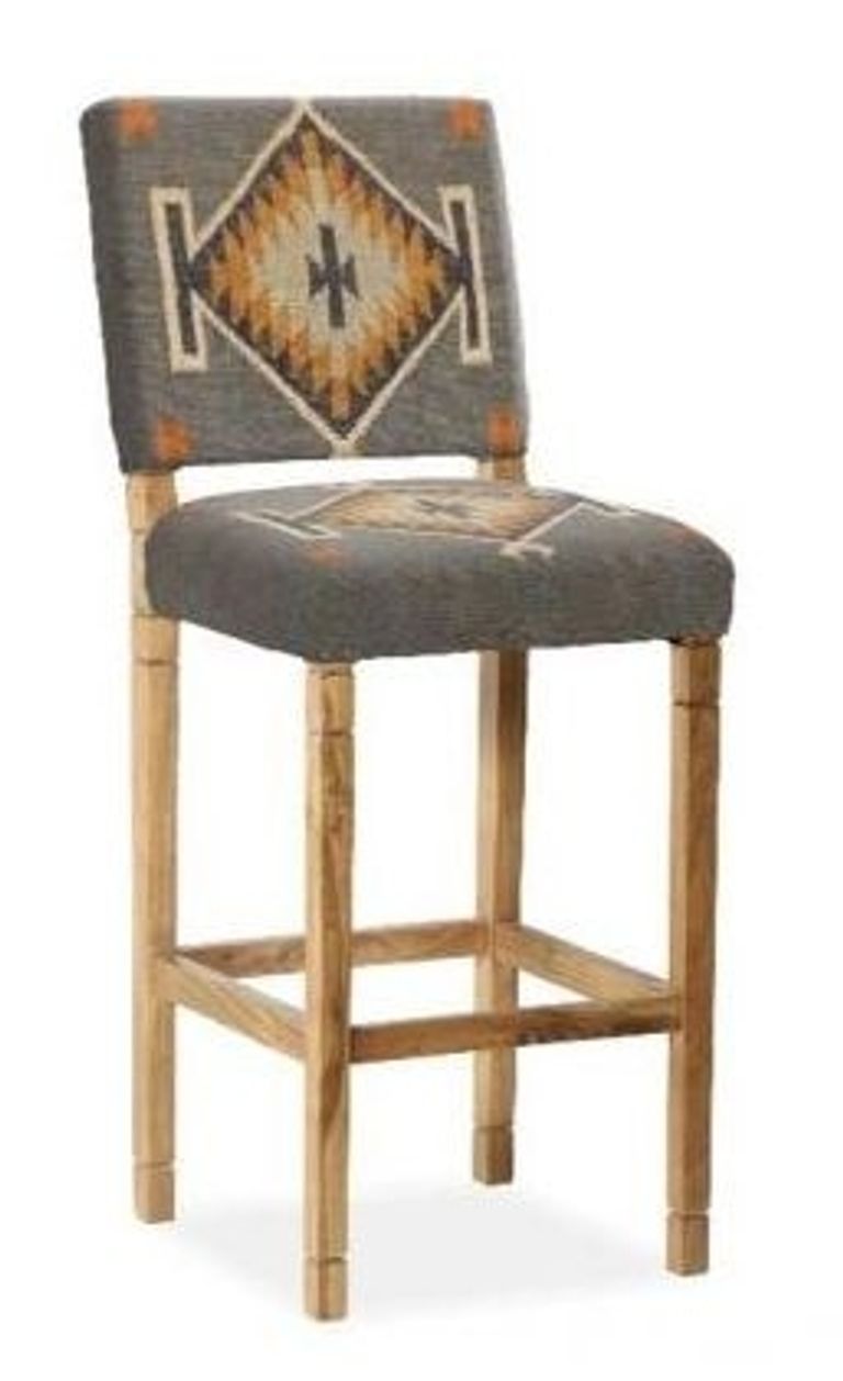2 x Dewas Kilim Grey Barstool