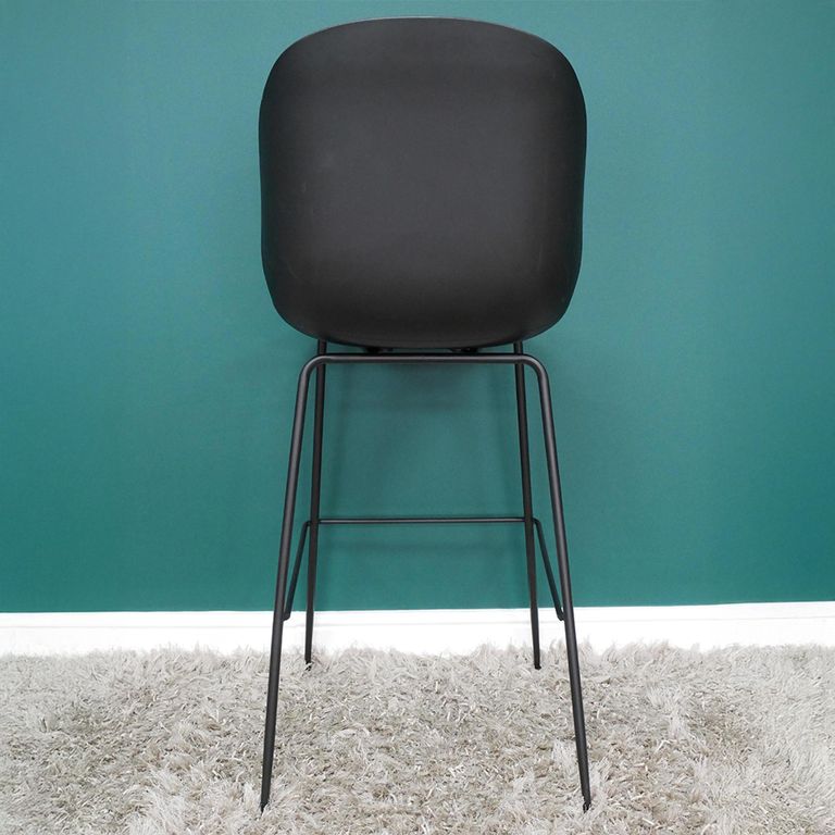 Barstool - Set of 2 - Dark Grey Faux Leather