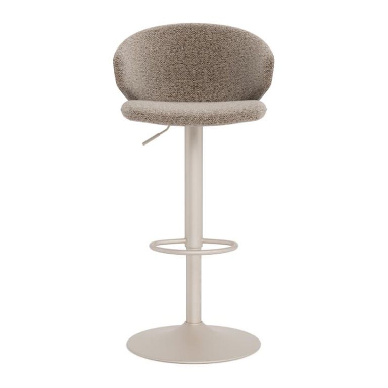 Ella Barstool - Set of 2 - Beige Boucle Fabric - with Back