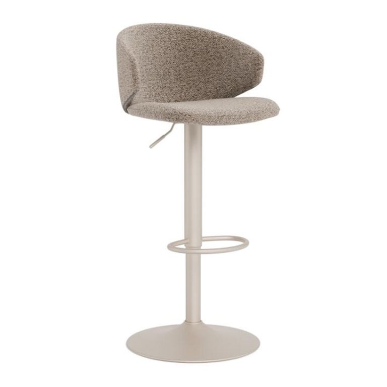 Ella Barstool - Set of 2 - Beige Boucle Fabric - with Back