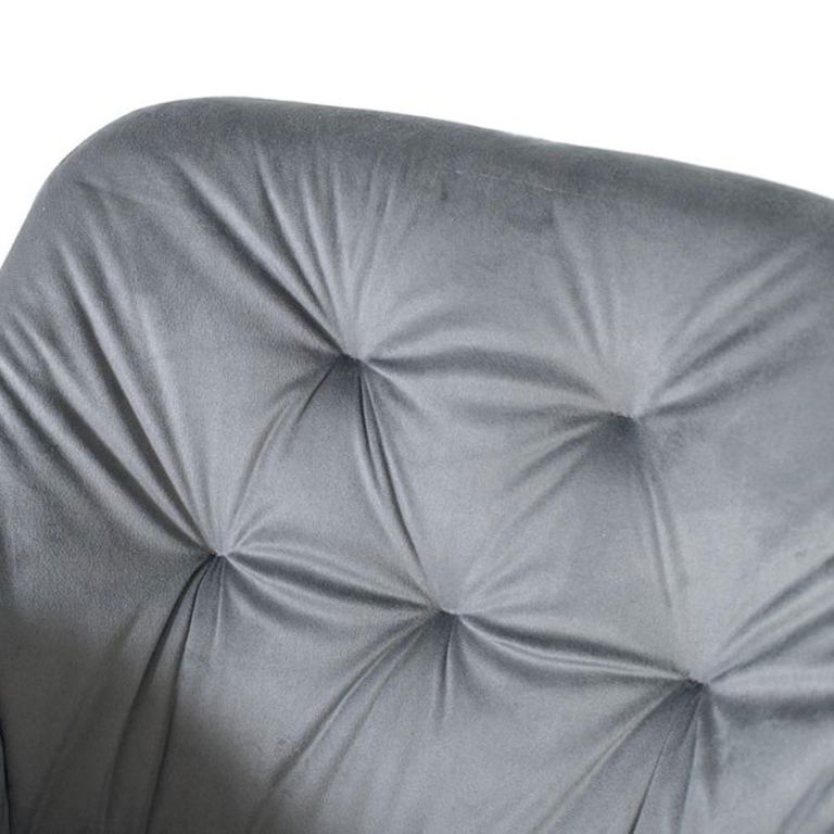 Elvoshi Barstool - Deep Blue Velvet Fabric - with Back - Set of 2