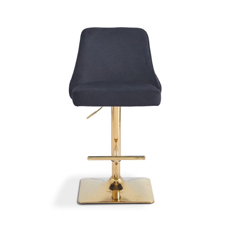 Eris Barstool - Set of 2 - Black Velvet Fabric and Gold Legs
