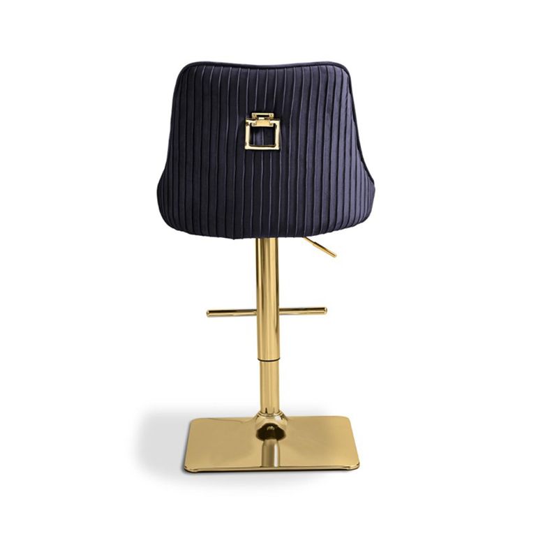 Eris Barstool - Set of 2 - Black Velvet Fabric and Gold Legs