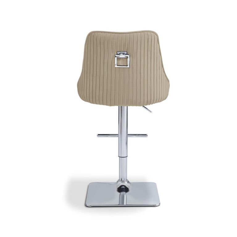 Eris Barstool - Set of 2 - Taupe Velvet Fabric and Chrome Legs