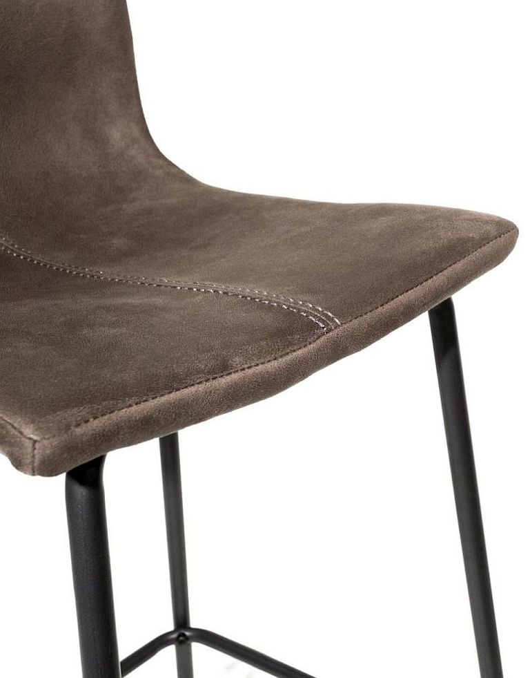 2 x Erlangen Mussel Grey Fabric Barstool