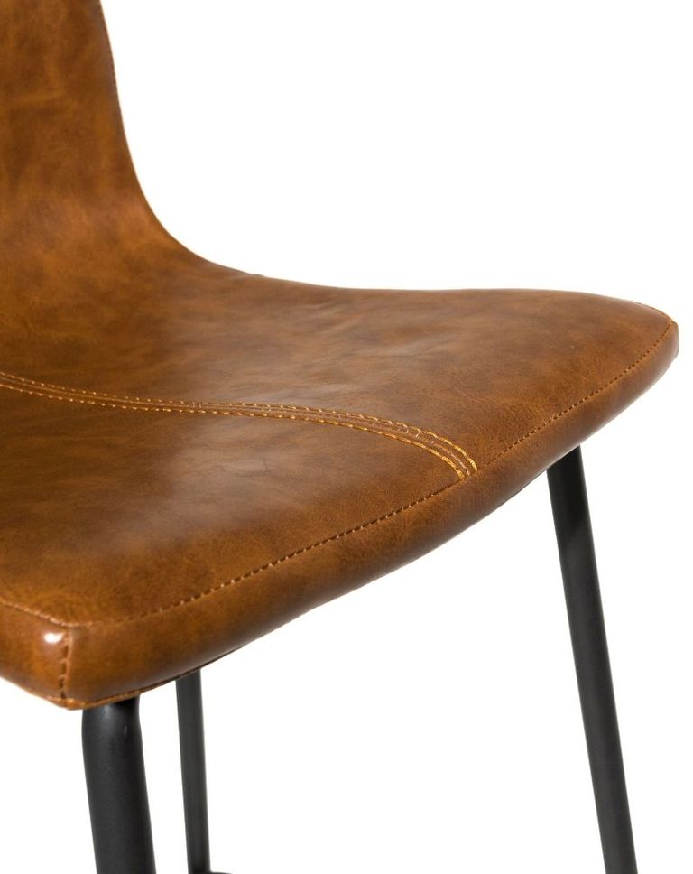 2 x Erlangen Tan Vintage Leather Barstool