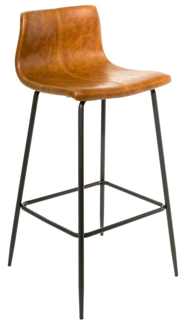 2 x Erlangen Tan Vintage Leather Barstool