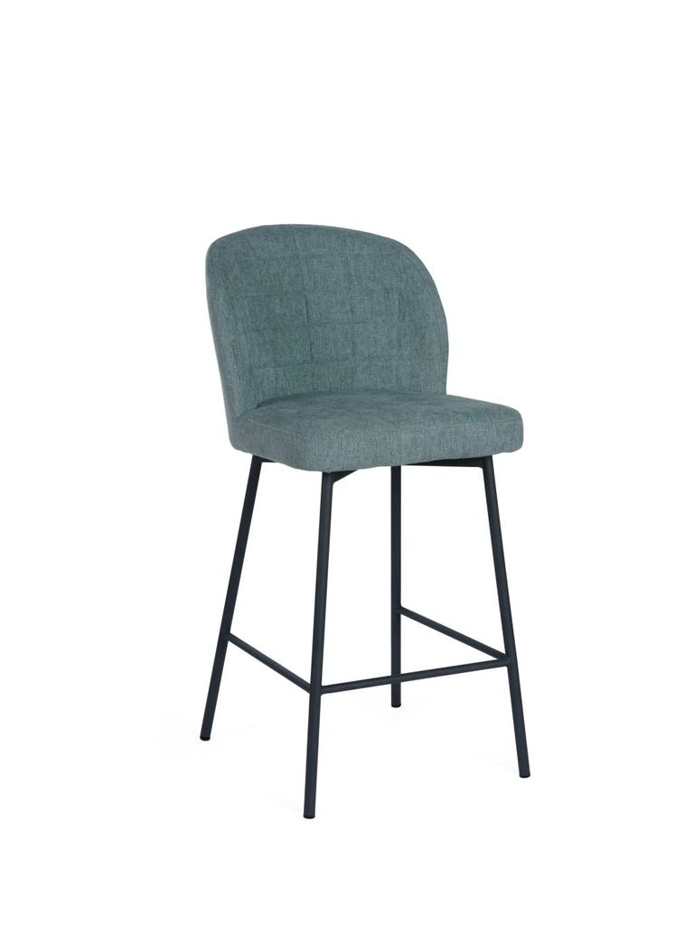2 x Falun Light Green Fabric Counter Stool