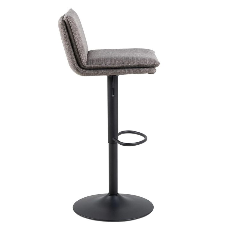 Flynn Barstool - Set of 2 - Light Grey Fabric - with Back