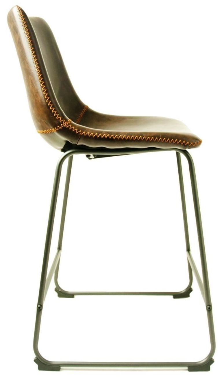 2 x Fremont Chestnut Vintage Leather Counter Stool