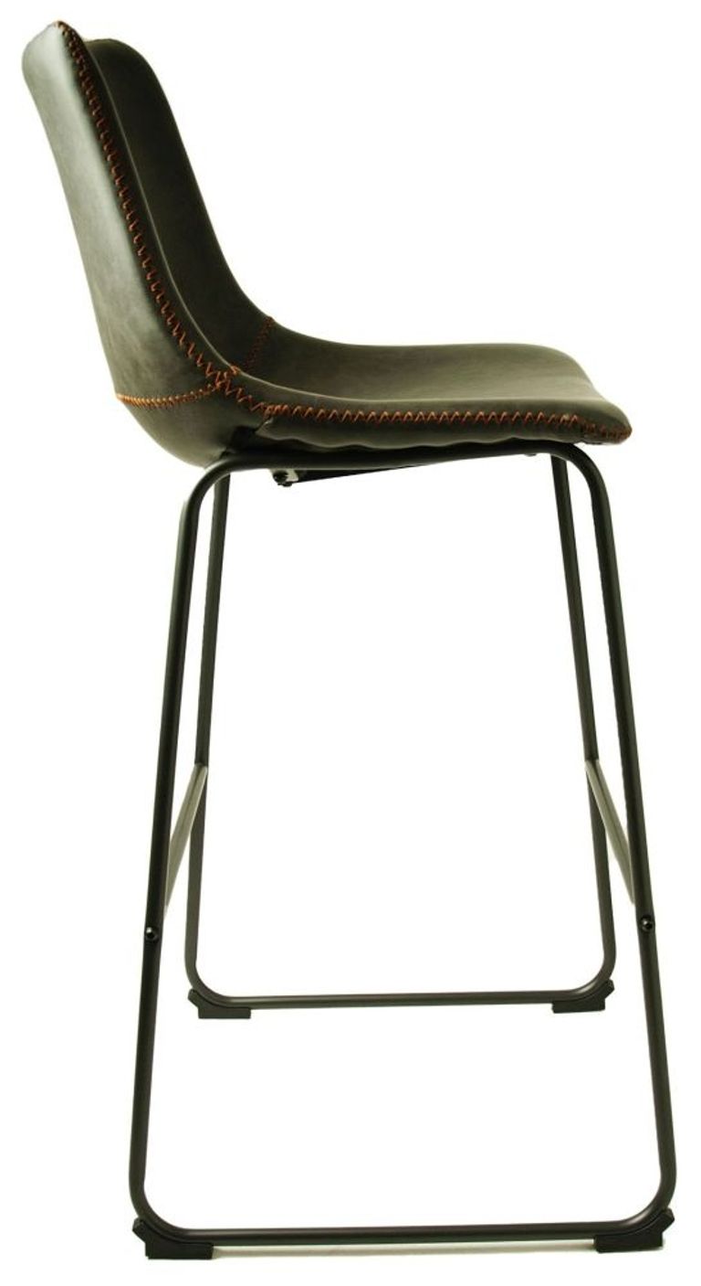 2 x Fremont Grey Vintage Leather Barstool