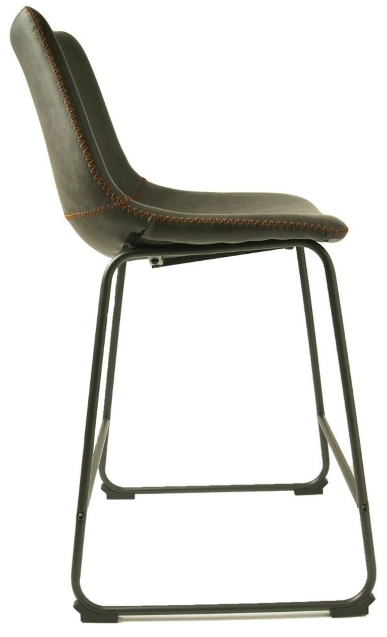 2 x Fremont Grey Vintage Leather Counter Stool