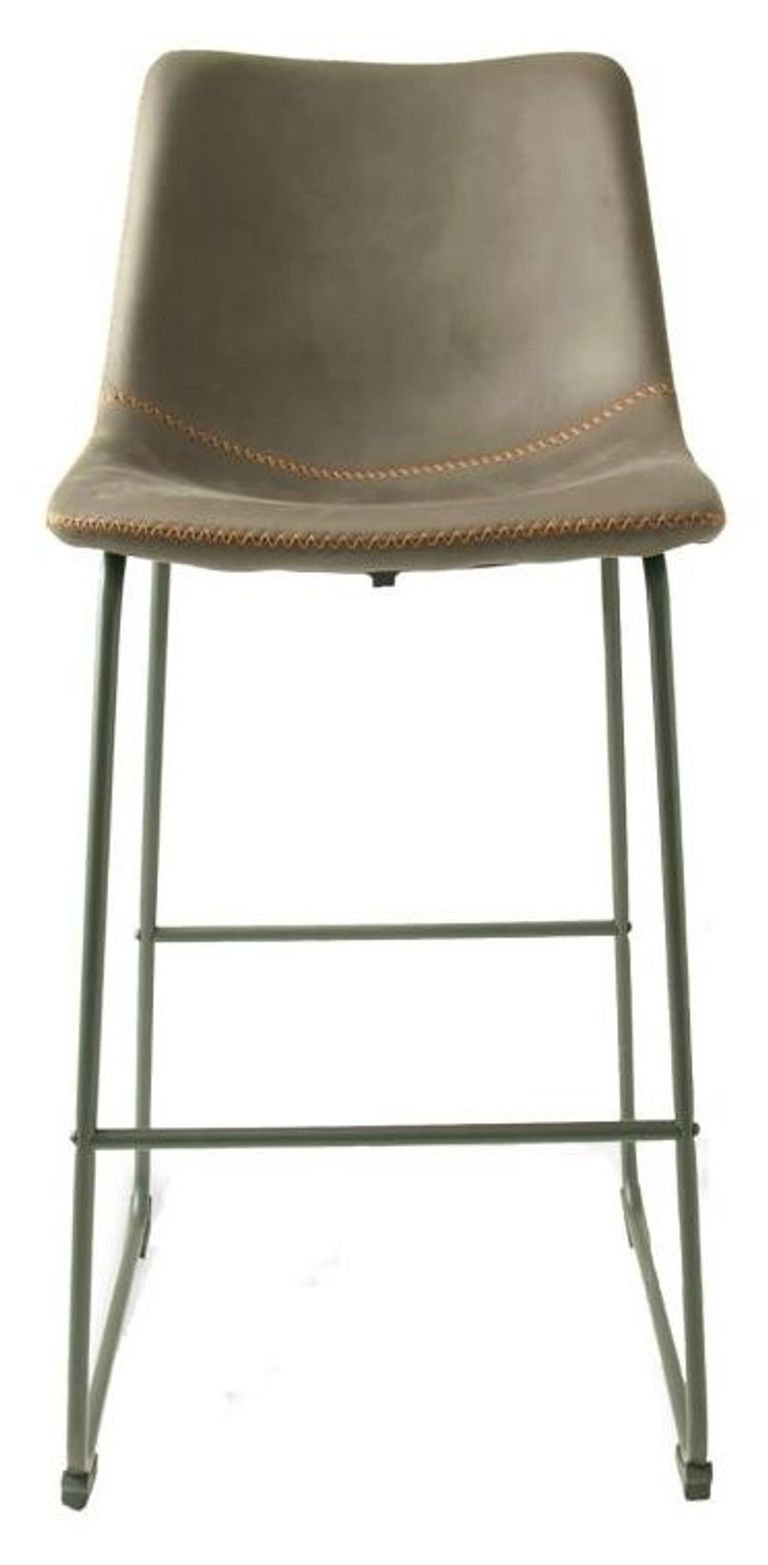 2 x Fremont Mussel Grey Fabric Barstool