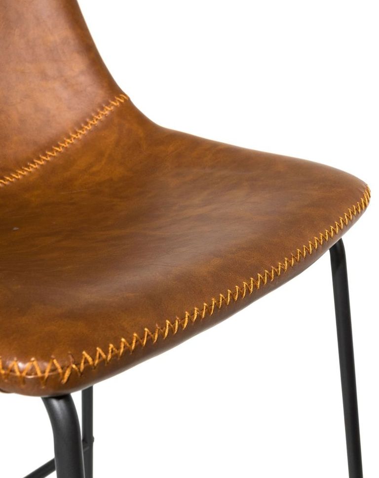 2 x Fremont Tan Vintage Leather Barstool