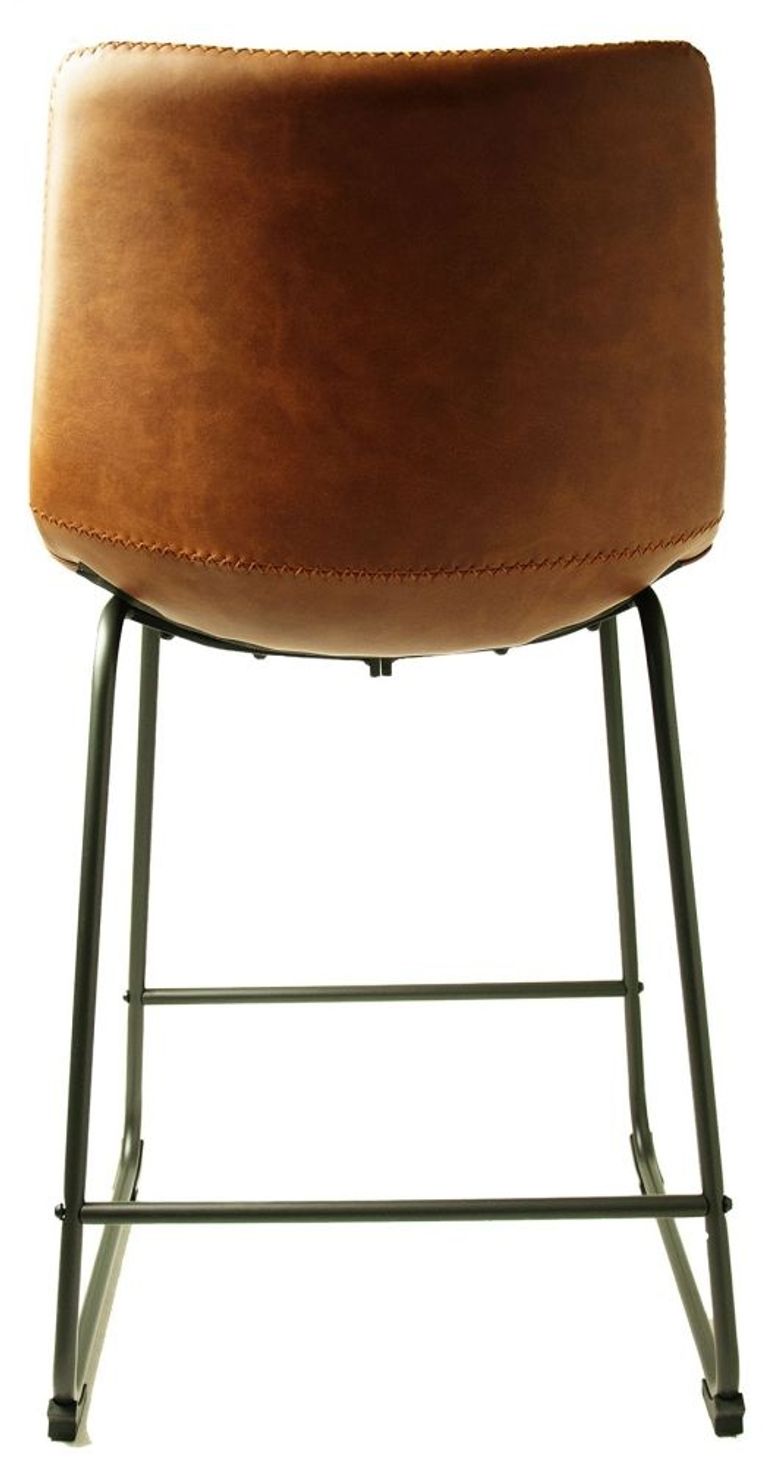 2 x Fremont Tan Vintage Leather Counter Stool